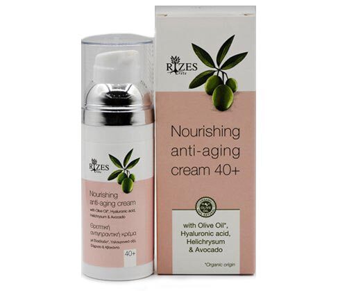 Anti-Aging Cream For All Skin Types 40+ With Olive Oil, Hyaluronic Acid, Helichrysum & Avocado - Rizes-0